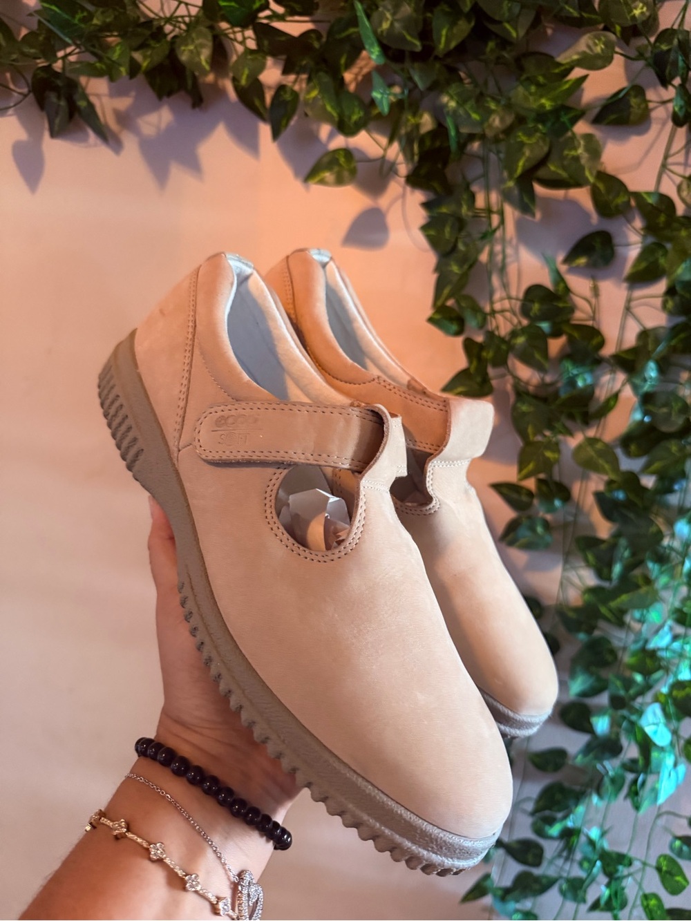 Ecco Beige Mary Jane Comfort Loafers